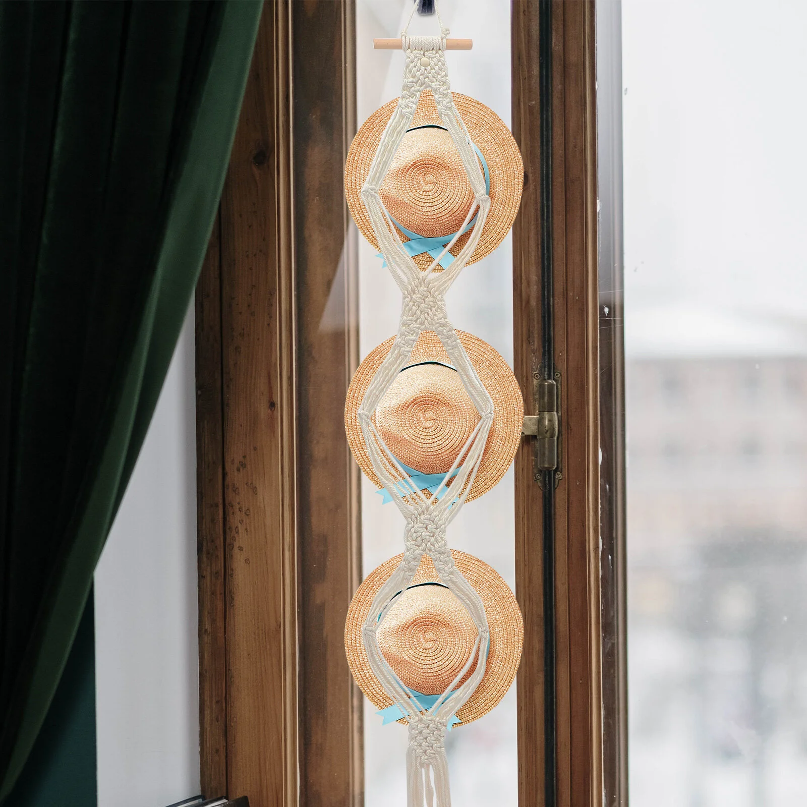 

Baseball Wooden Hat Hook Hand Decor Hang Storage Hanger Macrame Cap Holder Wall Rack Miss Mounted Clothes