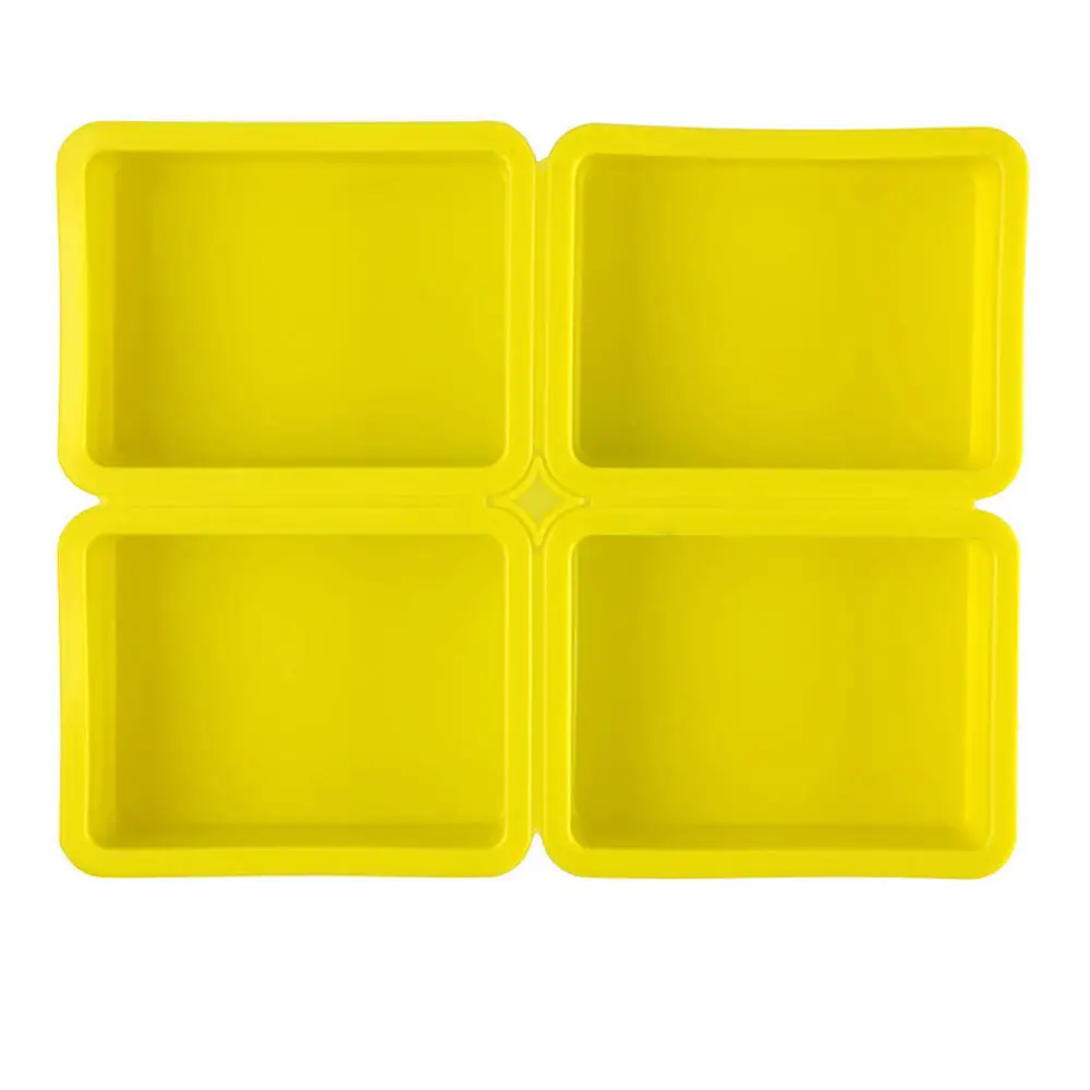 4-полостная силиконовая форма для мыла квадратная круглая в форме сердца ручной