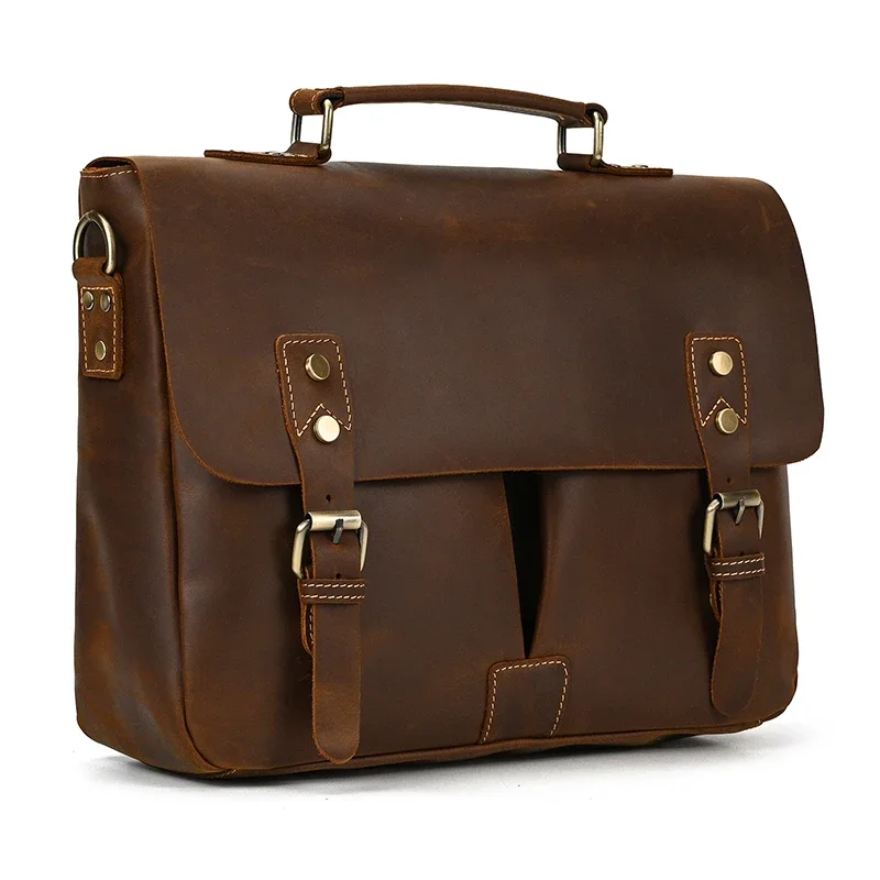 Кожаный портфель Newsbirds в винтажном стиле