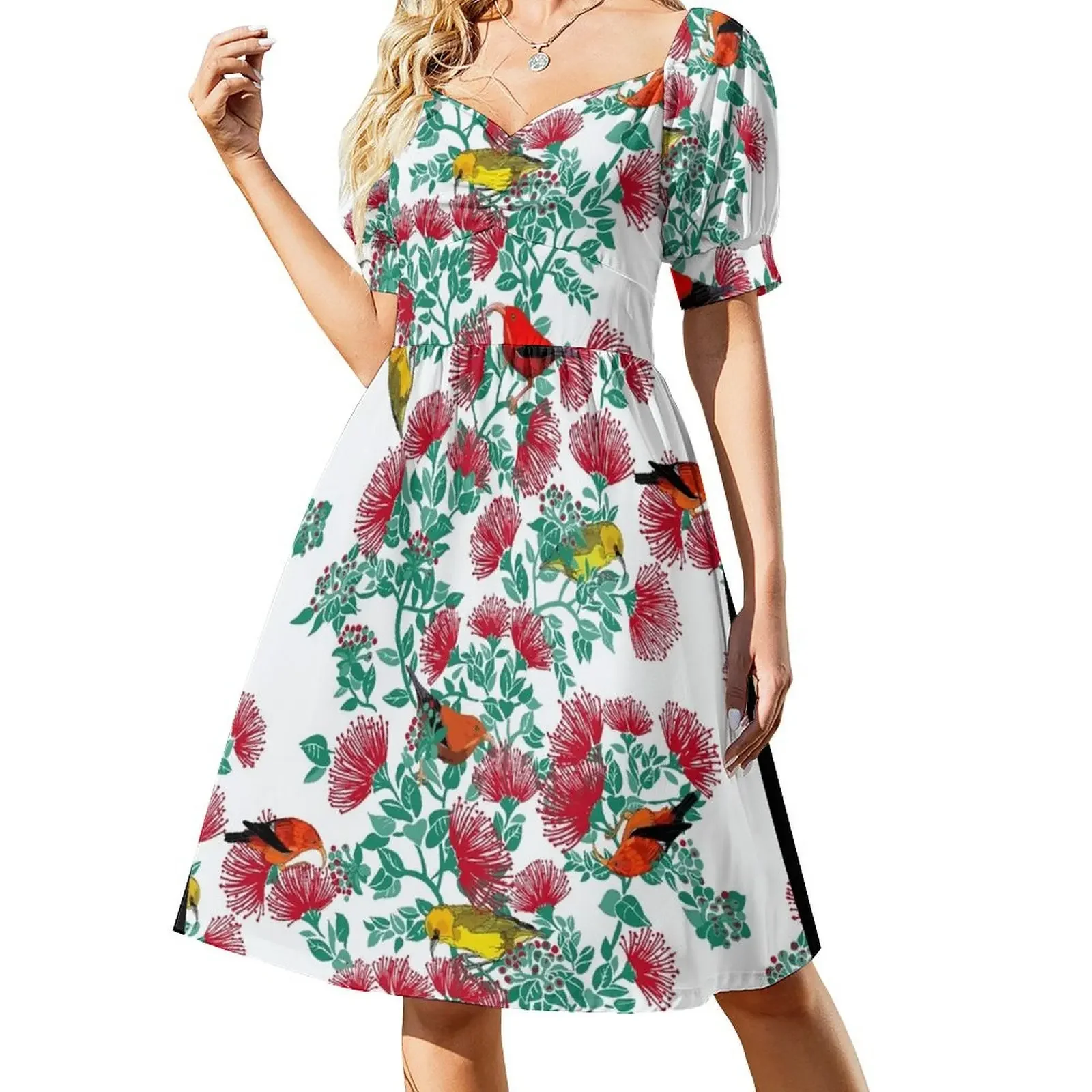 Гавайское платье без рукавов Lehua and I'iwi Bird пляжные платья для выпускного вечера