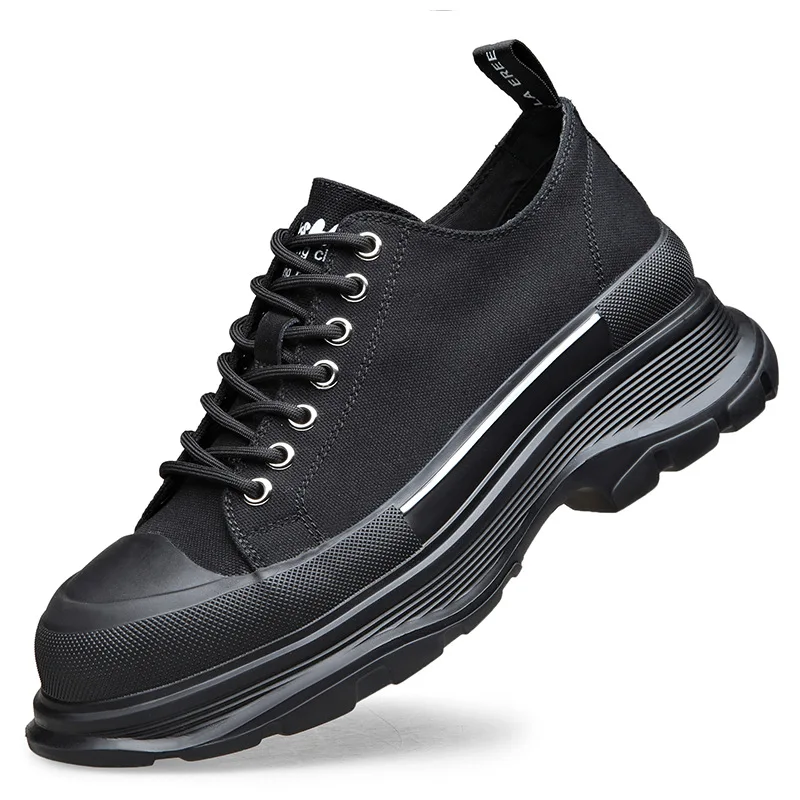 

2023 Spring Summer Men's Board Shoes Leisure Thick Soles High Canvas Shoes Men Korean Popular Shoes Sports Running Shoes Male