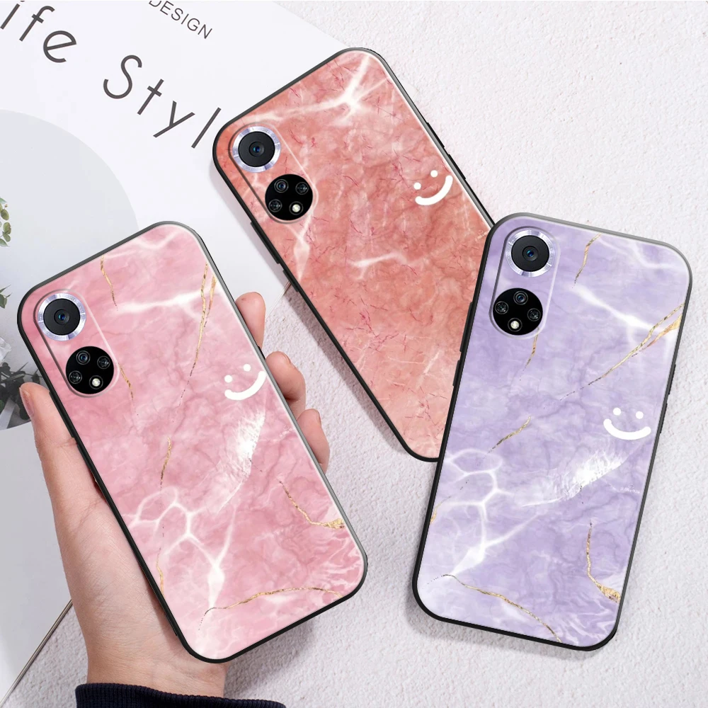 

Colorful Marble Texture Phone Case For Huawei P20 Pro P30 Lite Honor 10 8X 9X 10X 9A Silicone Cover Carcasa Black