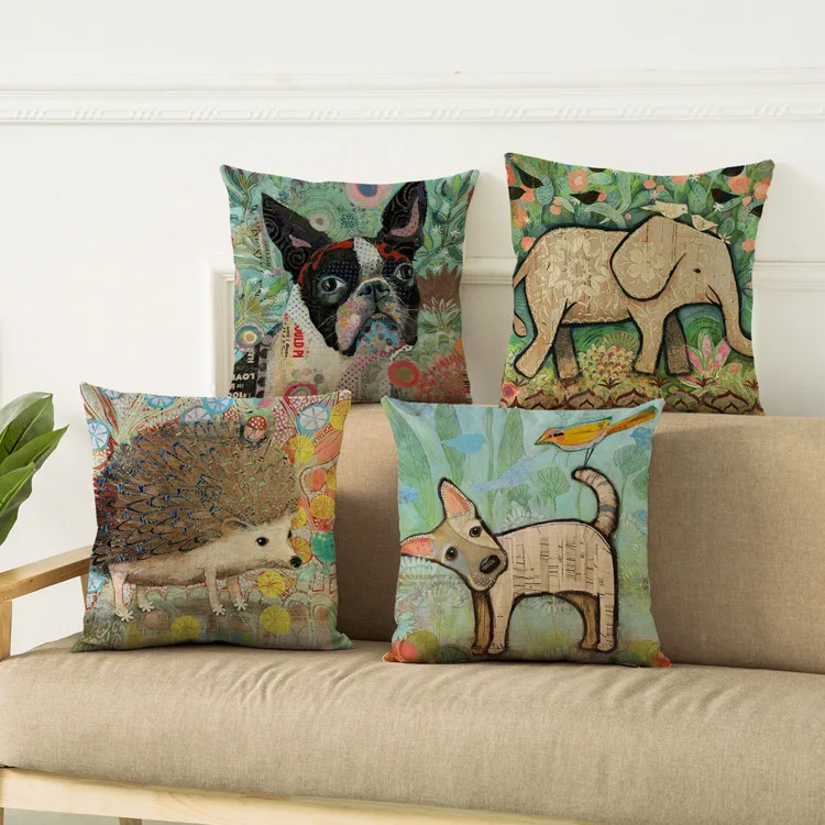 CUTE Animal Pillowcase Dog Elephant Pillow Covers Decorative for Bed Sofa Pillows Case Decor Home Boy Girl Kid Room Aesthetics
