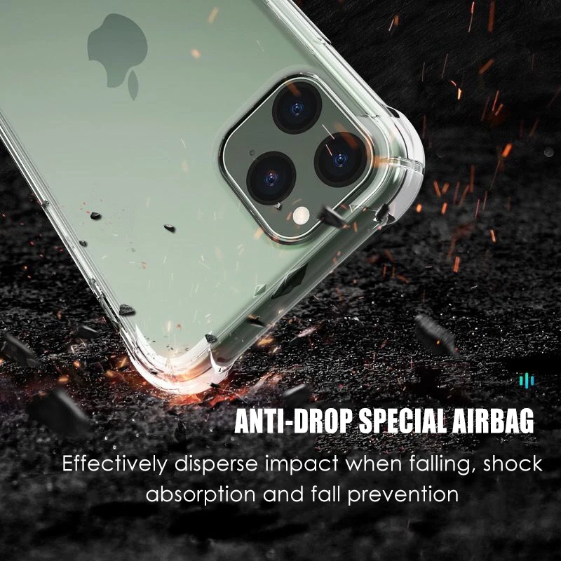 Shockproof Case For iPhone 13 14 12 11 Pro XS Max Mini Airbag Corner Cover Transparent Case for iPhone X XR 6 6s 7 8 Plus SE2020 images - 6