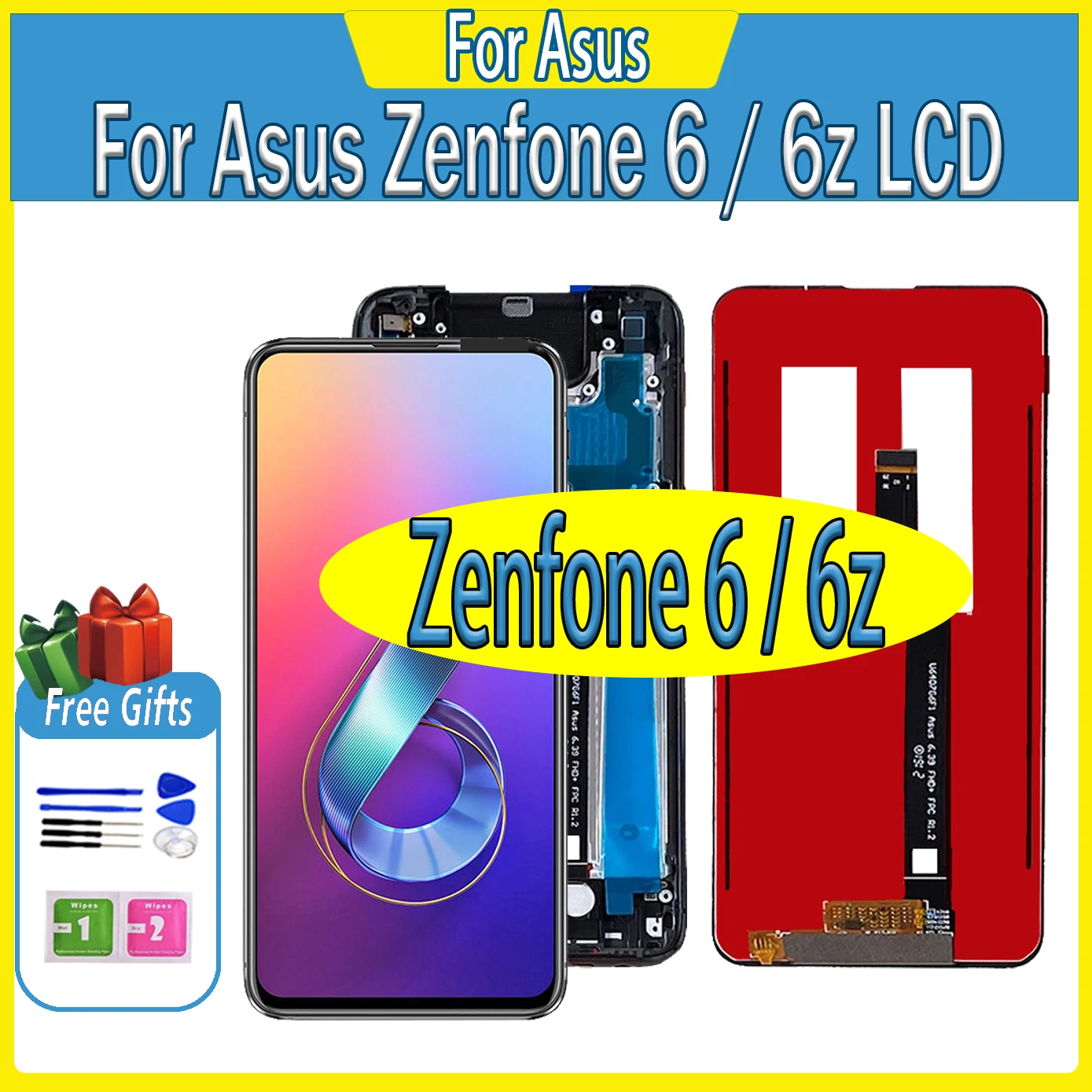 6 4-дюймовый ЖК-дисплей для Asus Zenfone ZS630KL ASUS_I01WD 6z дигитайзер сенсора рамка в сборе