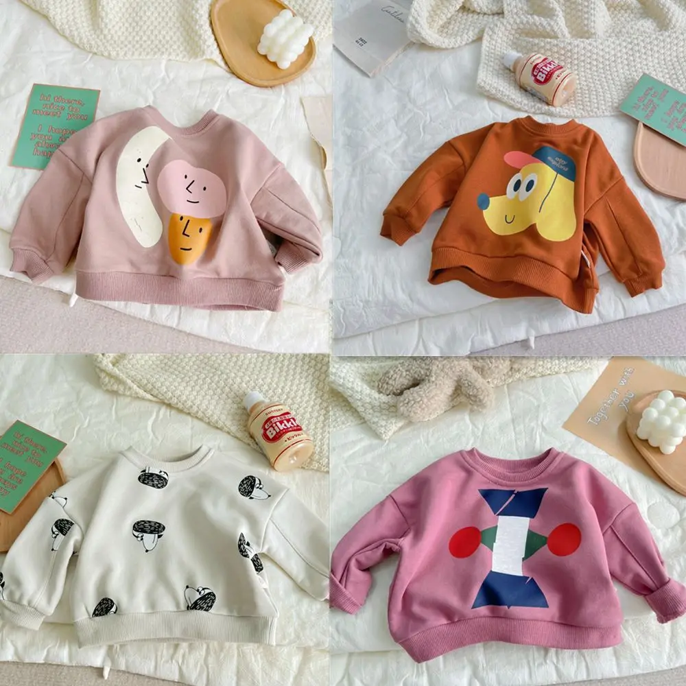 

Модный Детский свитшот с круглым вырезом и мультяшным принтом, топы свободного кроя с длинным рукавом для мальчиков, хлопковый Детский Повс...