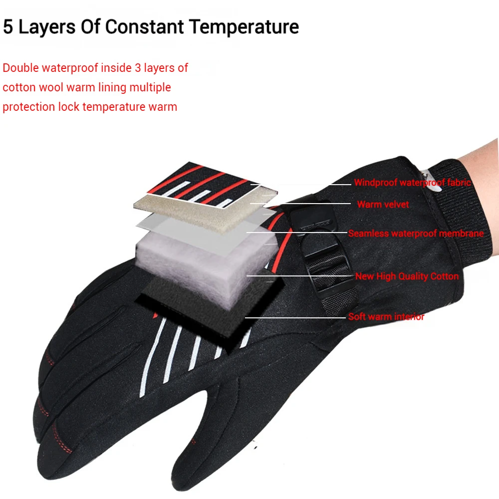 Queshark-20 мужские зимние теплые терморучатки Handschuhe с сенсорным экраном