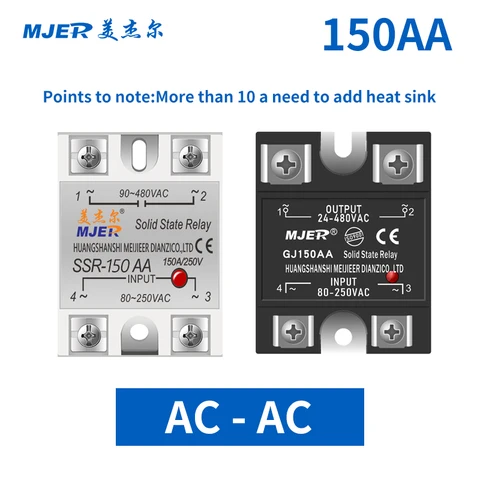 Твердотельное реле SSR 60AA, Однофазное 20A 40A 60A 80A 100A AC к AC