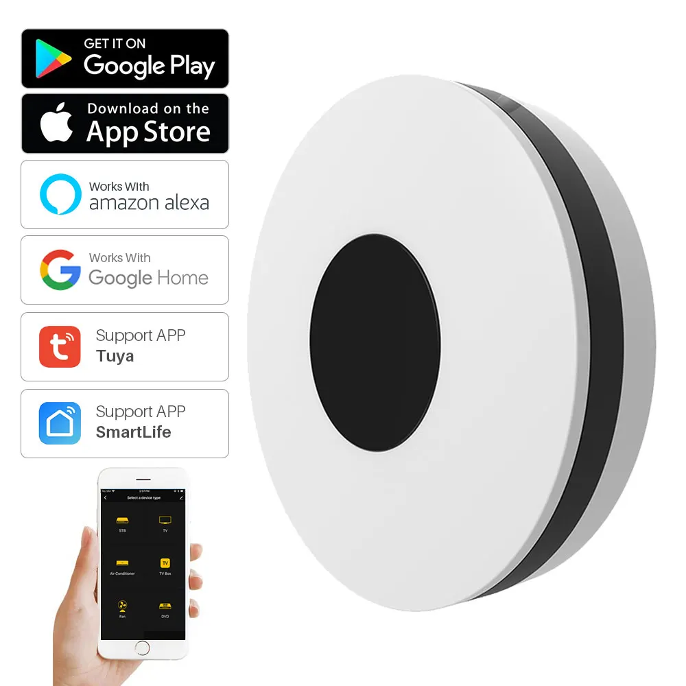 

Universal WiFi Tuya Smart IR Remote Controller APP Remote Control Works with Alexa Google Home Smart Home Automation
