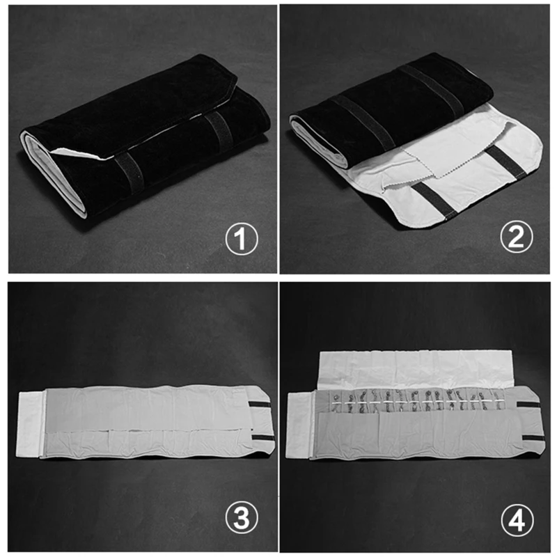 

Women Luxury Jewelry Roll Storage Bag Lady Rings Earrings Necklace Organizer Portable Cloth Bags