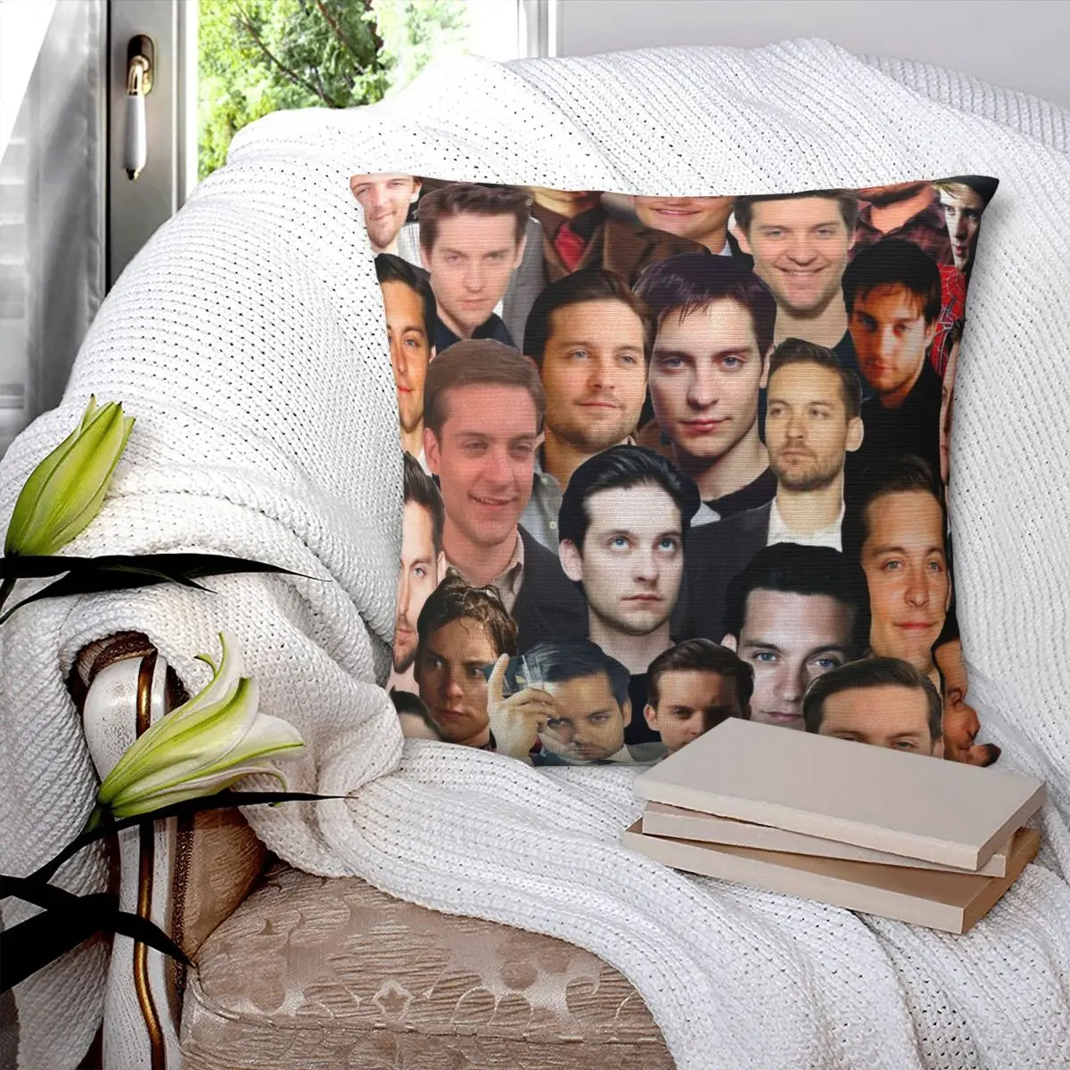 

Tobey Maguire Photo Collage Pillowcase Printed Cushion Cover Sofa Waist Pillow Pillow Cover