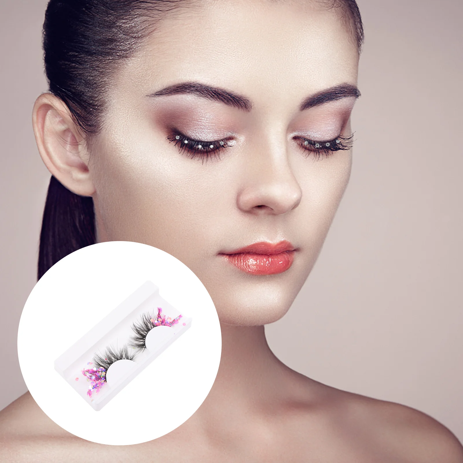 

Black Trim Fake Eyelashes Sequin European American Fluorescence Decorative Miss