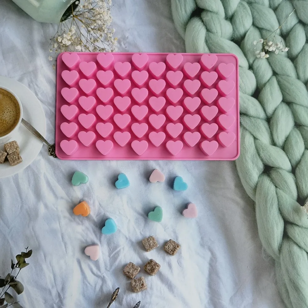 

55 Grids Silicone Chocolate Mold Food Grade Small Love Heart Shape Cake Baking Mould Non-stick Candle Molds Fondant candy mold