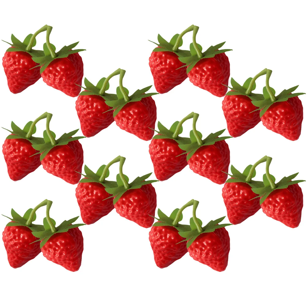 

50 Pcs Home Decoration Simulated Strawberry Artificial Fruits Lifelike Fake 3.5X3.5CM Red Plastic Child