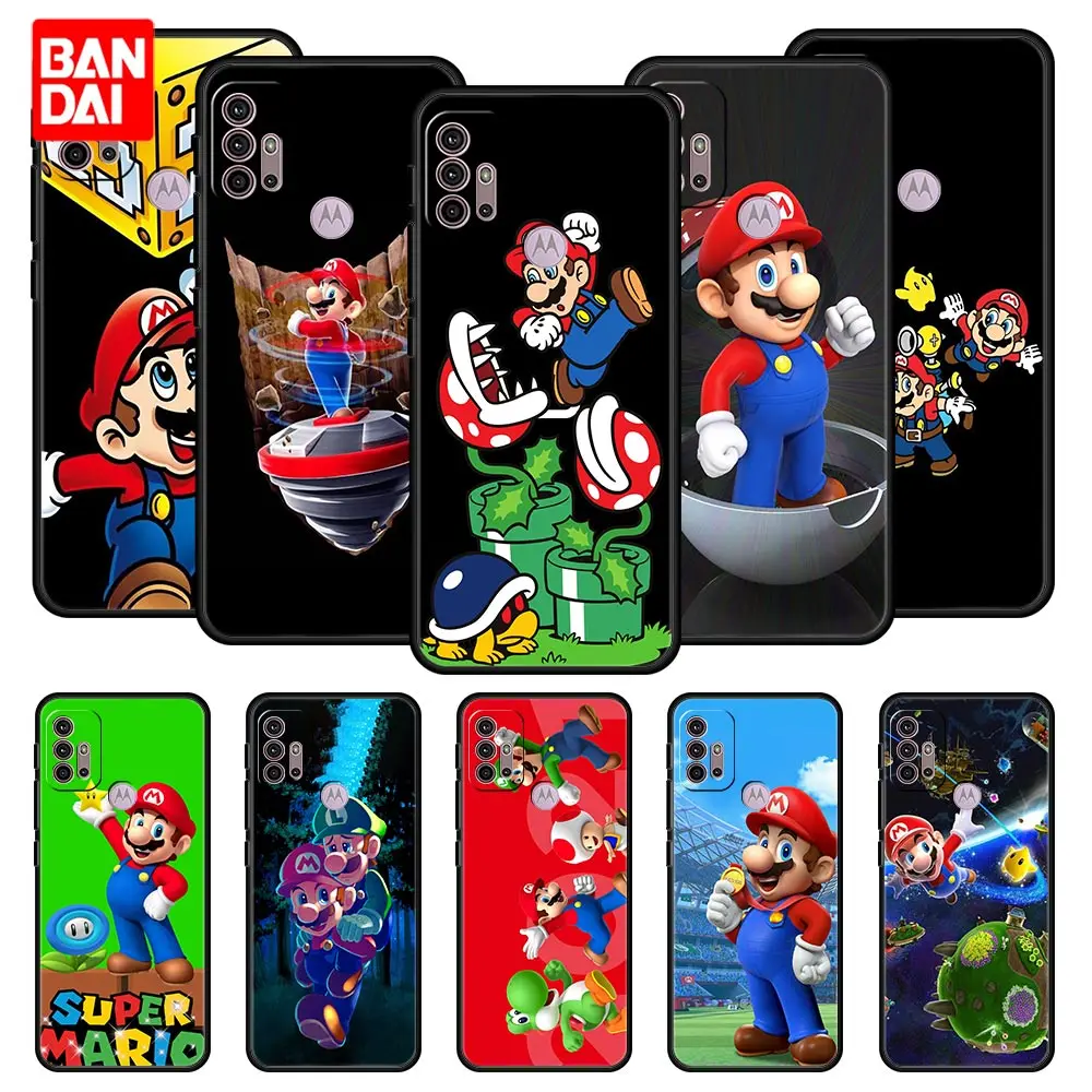 

Cover Case for Motorola Moto G30 G50 G60 G8 G9 G200 G31 G60s Power Plus Play Lite Bag Capa Armor Phone Super Mario Game Cute