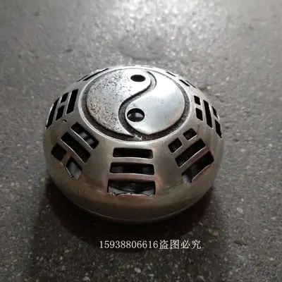 

Exquisite antique white copper gossip incense burner ornament