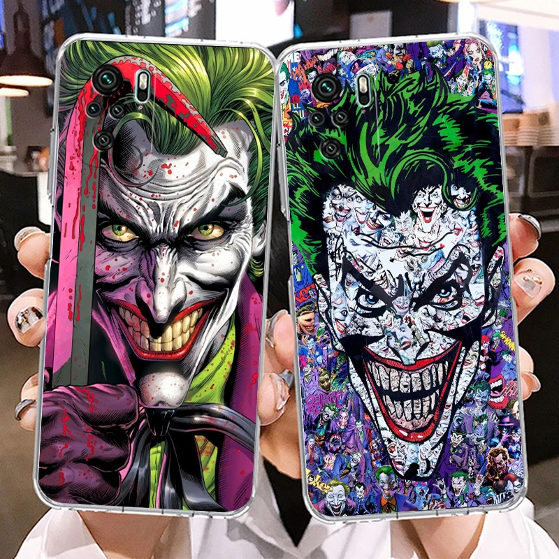 

The Dark Knight villain Joker Phone Case For Xiaomi Redmi Note 11E 11S 11 11T 10 10S 9 9T 9S 8 8T Pro Plus 5G Transparent