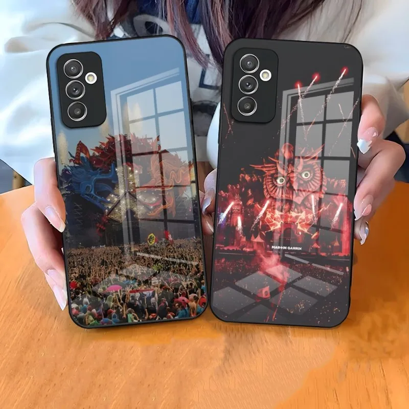 Праздничный телефонный чехол Defqon 1 для Samsung A34 A52 A14 A21 A71 A20 A31 A12 A51 A40 A32 A72 A30 A54, чехол из закаленного стекла