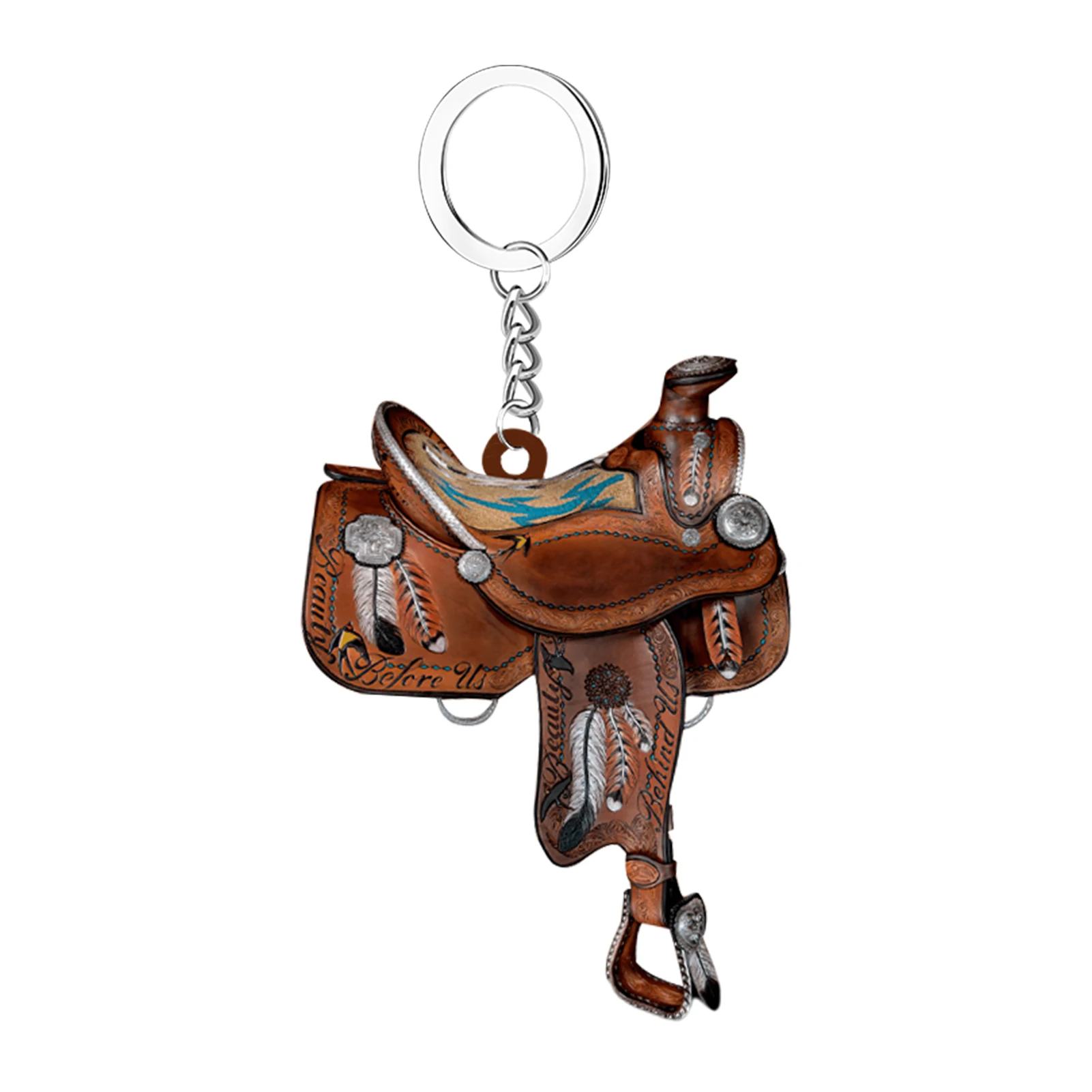 

Saddle Acrylic Pendant For Car Western Saddle Keychain Home Interior Wall Window Decorative Supplies Car Rear View Mirror
