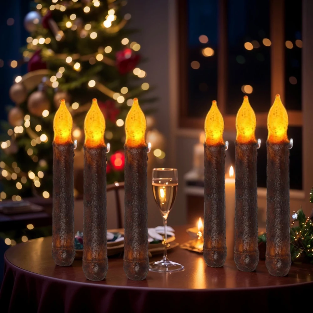 Hearthside Деревенская Мерцающая Светодиодная Коническая Свеча Искусственная Без