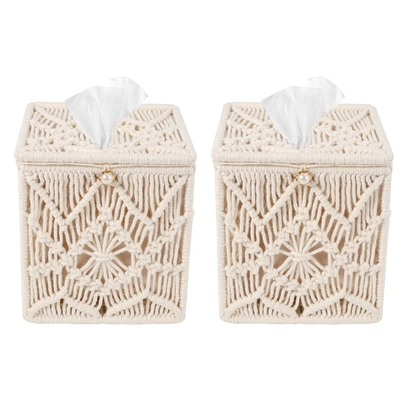 

2 шт., декоративный квадратный держатель для салфеток в стиле бохо