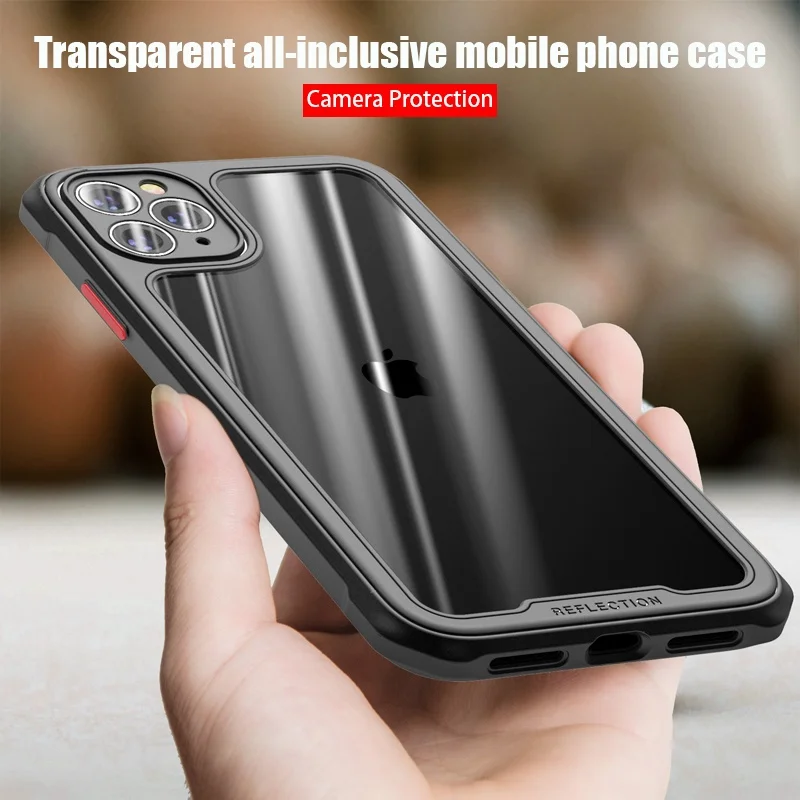 

iPhone 11 11 Pro Max Xs max XR SE2 7 8 Plus Shock Case Clear Silicone Cover Aseismic airbag Drop Camera Protection shell