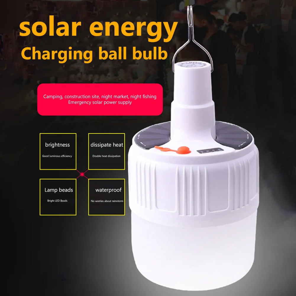 

Solar Energy Emergency Light Movable USB Rechargeable Camping Lantern Household Energy Saving for Patio Porch Power Failure