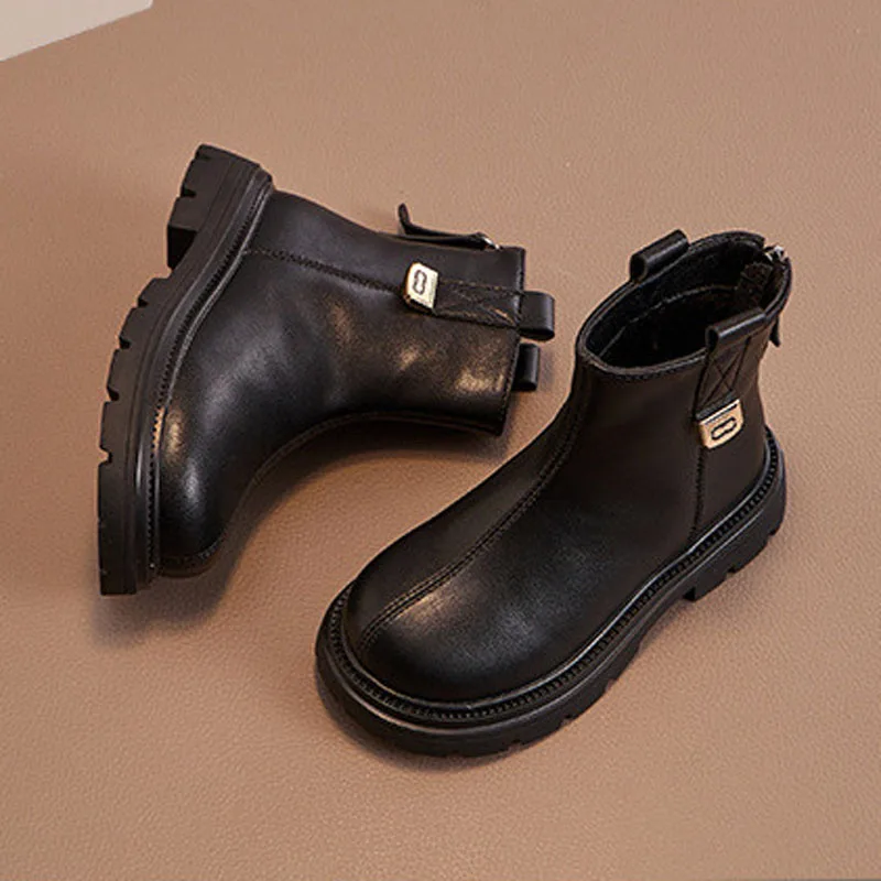 Детские ботинки зимние модные брендовые короткие ботильоны для маленьких