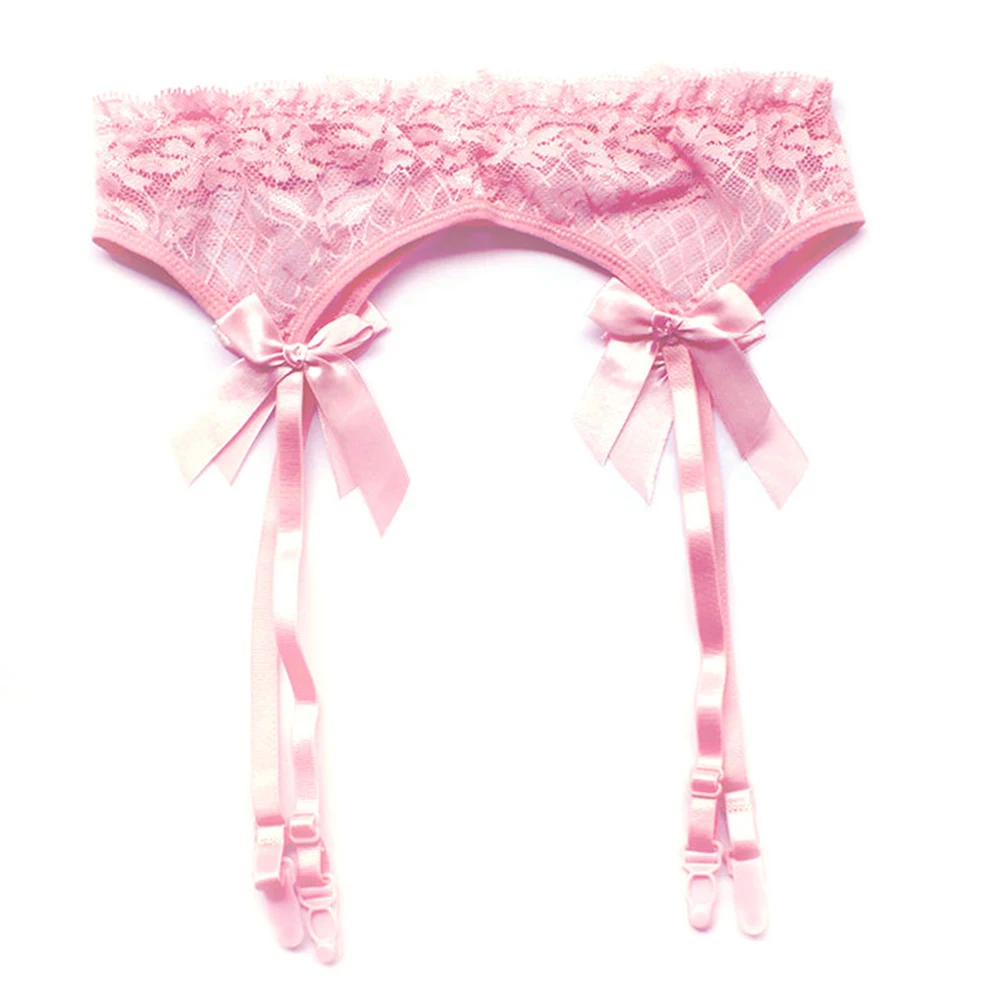 Черные/красные/розовые/белые кружевные подвязки с бантом женское сексуальное