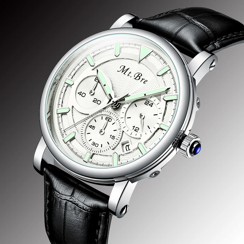 

Men Quartz Watch Simple Business Wristwatch Chronograph Swiss Movement Waterproof Luminous Calendar Stainless Steel Hardlex