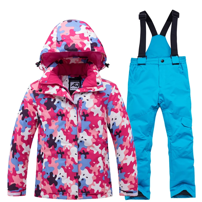 Boys Girls Warm Snow Suit Children Snowboarding Clothes Set Waterproof Windproof Thermal Outdoor Wear Ski Coat Kids Ski Costumes
