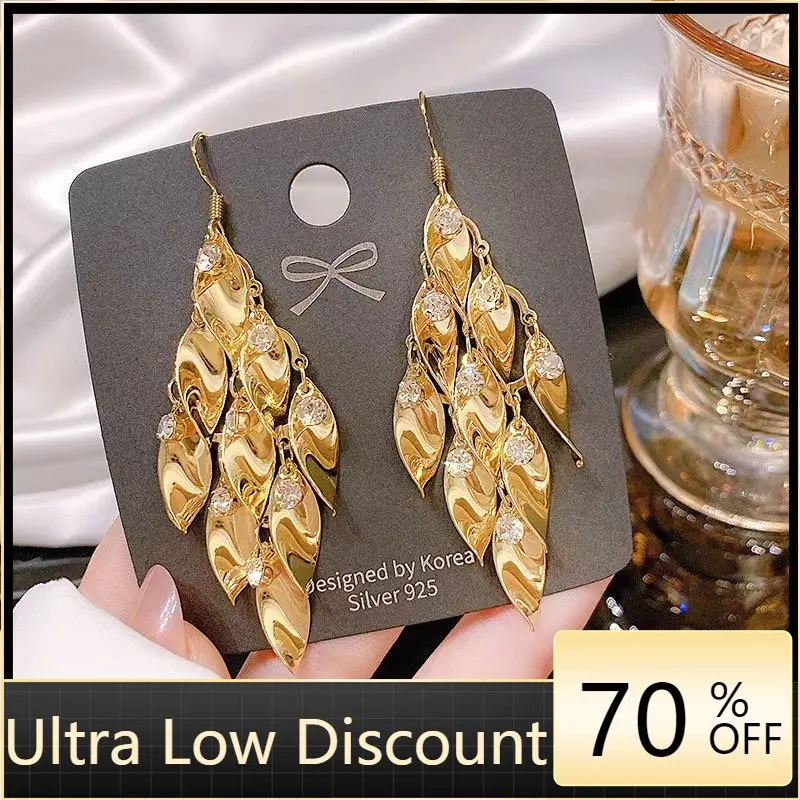 

Exaggerated big earrings 2021 new fashion ladies jewelry elegant metal retro ladies earrings rhinestones Personality jewelry