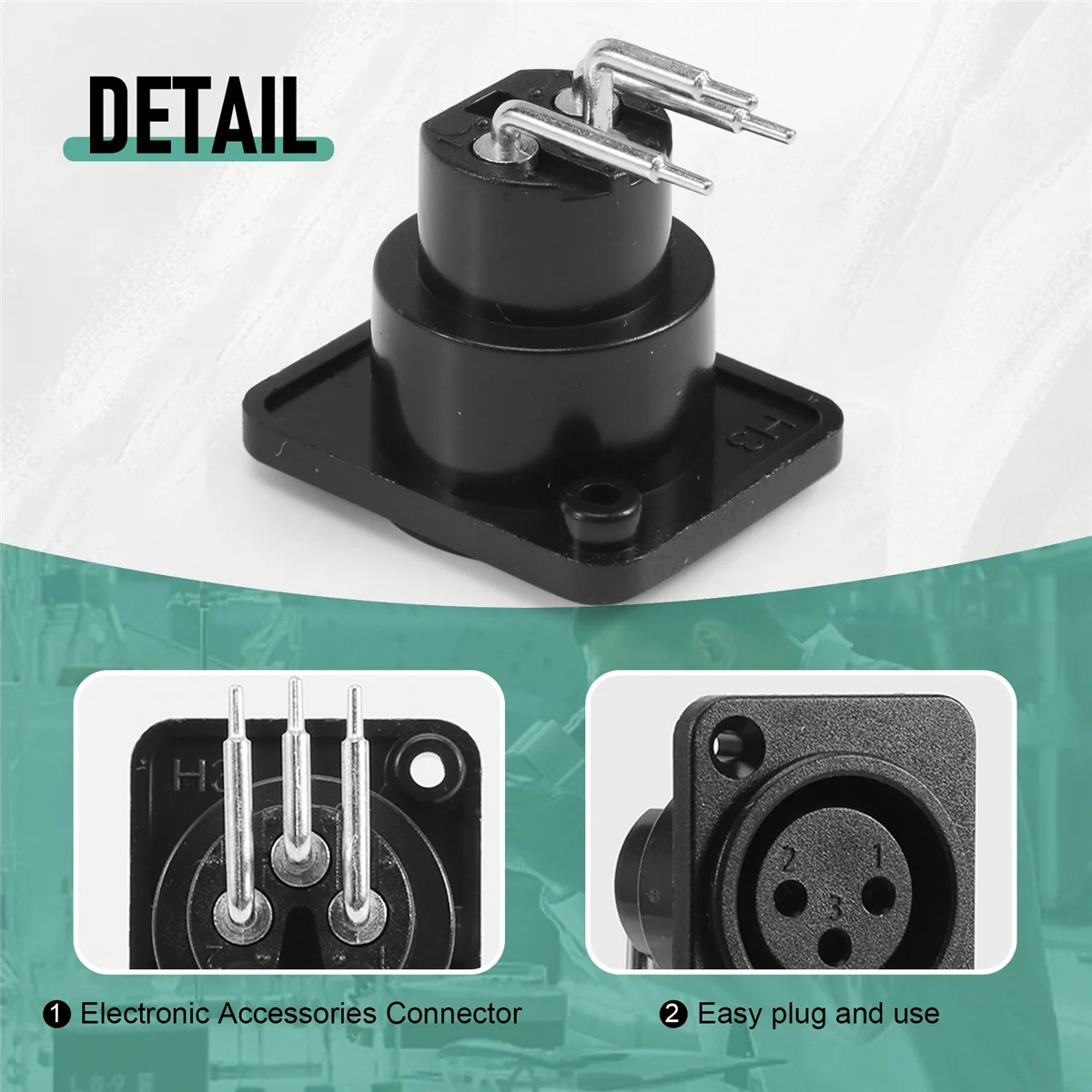 10 шт. черный XLR 3-контактный гнездовой разъем для монтажа на панели шасси PCB