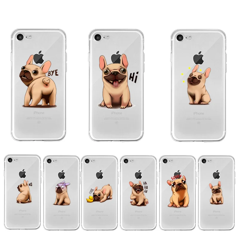 

Cartoon lovely French bulldog Phone Case For iPhone 14 11 12 13 pro XS Max XR X Case for iPhone 12mini 7 8 plus SE2 Case