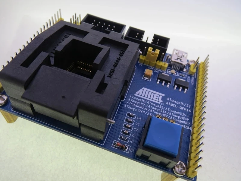 Оригинальное тестовое сиденье ATMEL IC ATmega16/32 mega164/324 mega164 AVR, программируемая схема QFP80, переходник розетки