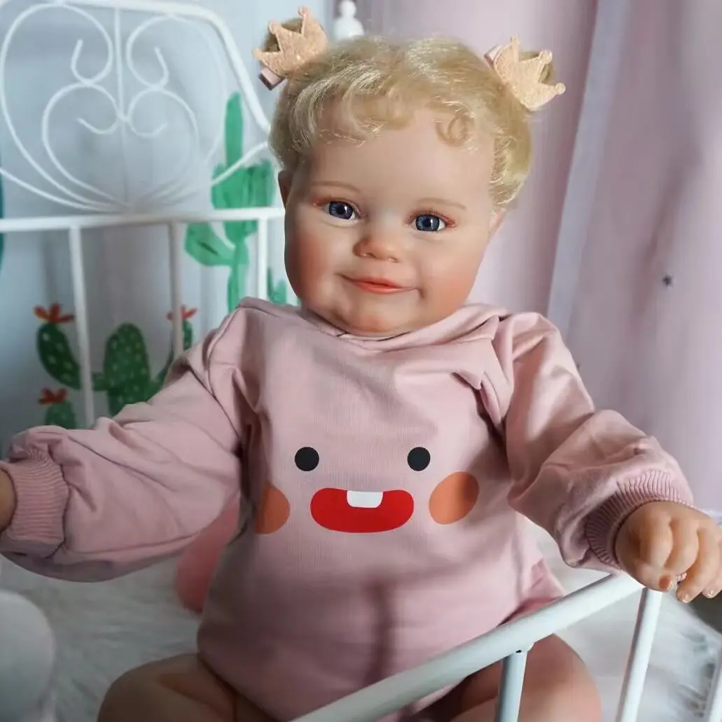 

60CM Bebe Reborn Toddler Girl Doll Maddie Finished Doll Hand Paint Bebe Doll 3D skin multiple Layers Painting Visible Veins
