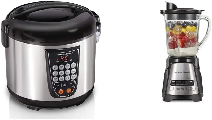 

Digital Programmable Rice and Slow Cooker & Food Steamer & Power Wave Action Blender-for Shakes and Smoothies, Puree, C