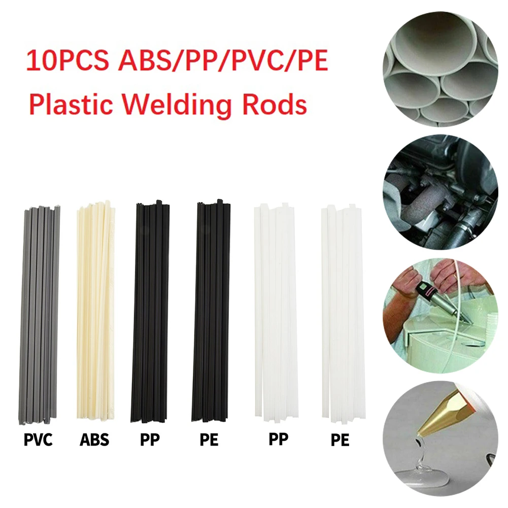 

10pcs Plastic Welding Rods ABS/PP/PVC/PE Welding Sticks 5x2.5mm 20CM For Plastic Welder Gun Bumper Repair Welding Supplies