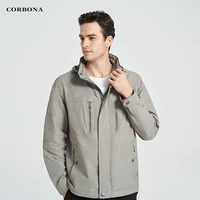 corbona 2022 new spring nylon jacket daily men coat army force outdoor multi pokets detachable hat summer autumn fashion parka