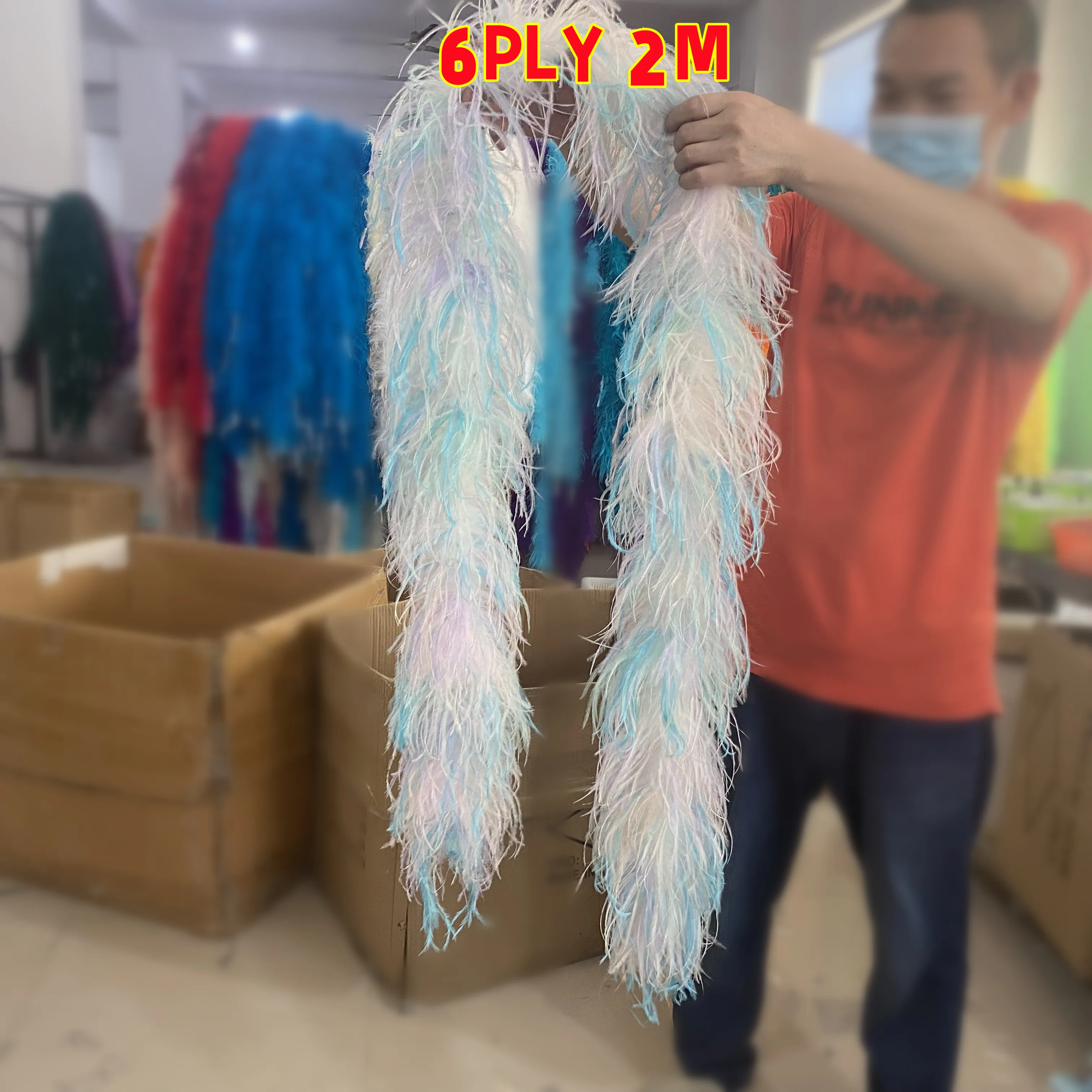 

Красивые высококачественные пушистые костюмы Boa, 2 м, 6 слойных полосок, доступны накидки для вечеринки