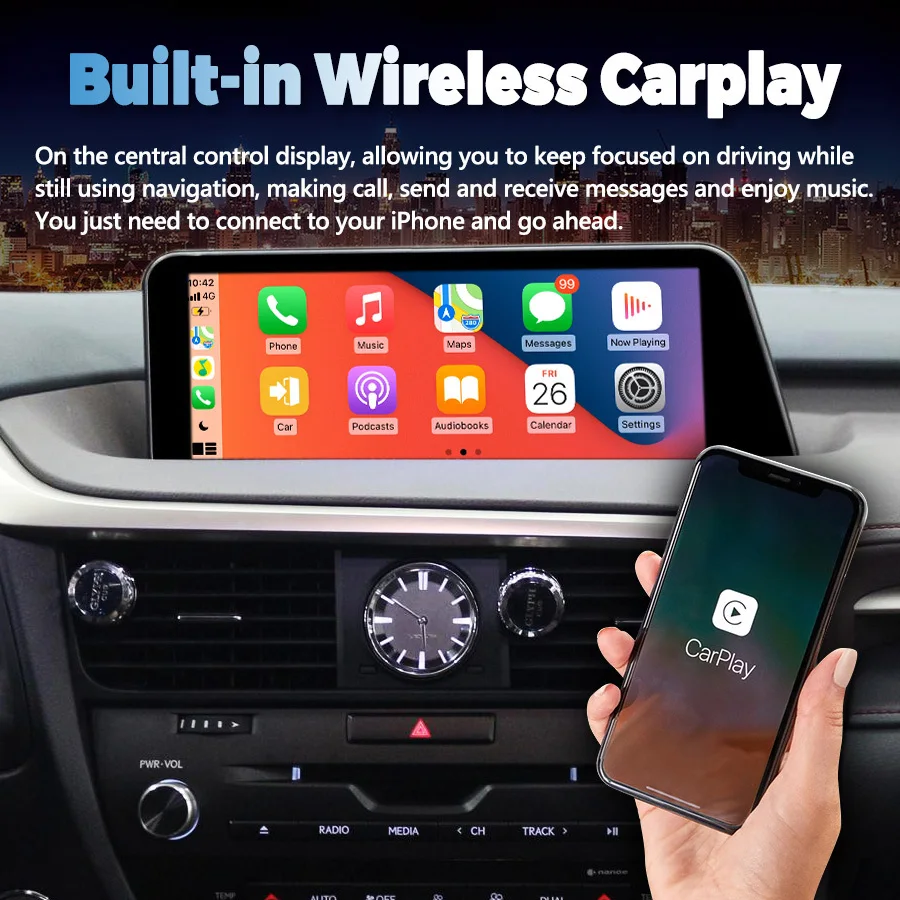 Автомобильный видеоплеер Android 14 CARPLAY для Lexus Rx450h RX200t RX350 RX300 RX 450H 200t 350 Экран