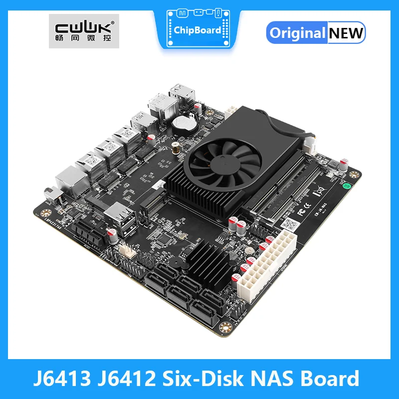 NAS Motherboard J6413 J6412 2*Intel i226-V 1*RTL8125BG 2.5G LANs 2*NVMe 6*SATA3.0 2*DDR4 1*PCIe Mini ITX Soft Router Mainboard