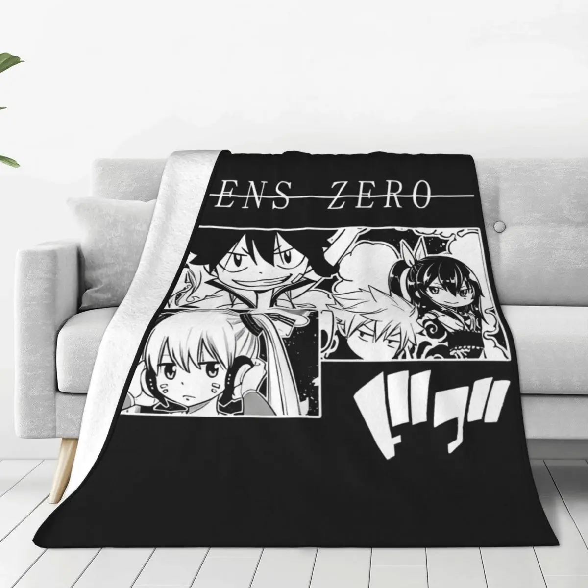 Мягкое теплое одеяло FAIRY-TAIL Manga декоративное плюшевое с графическим рисунком для