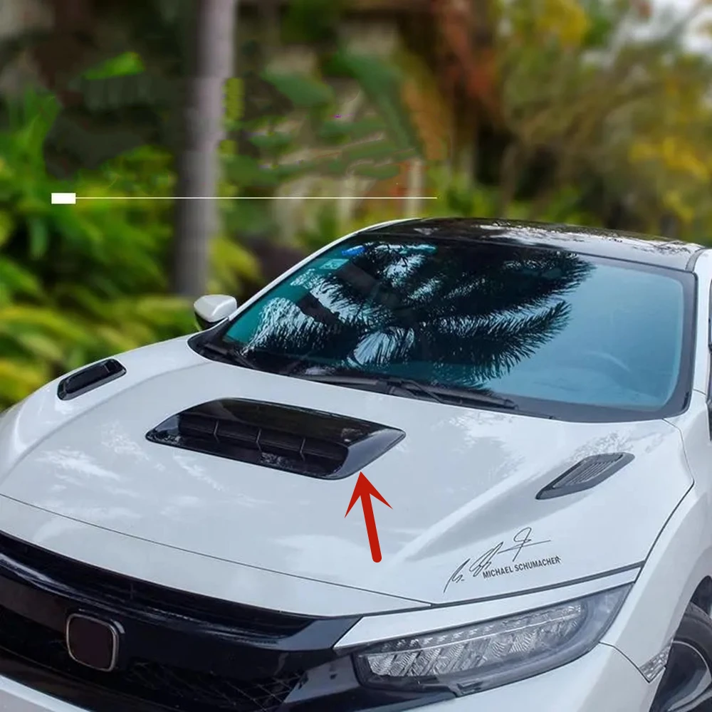 

Car Air Flow Intake Hood Scoop Vent Bonnet Decorative Covers Center Side Air Outlet Hood Universal Auto Exterior Accessories