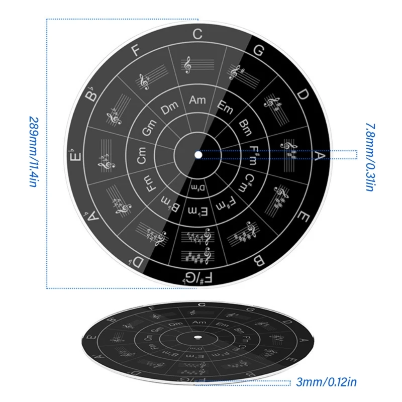 Прочный 11 4-дюймовый акриловый коврик для проигрывателя виниловых пластинок