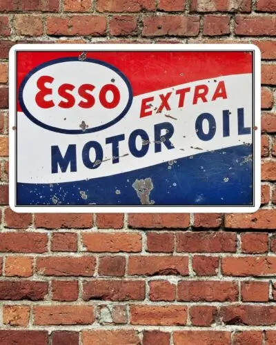 Металлический знак Esso Extra Motor Oil Металл Рустикальный Ретро В возрасте