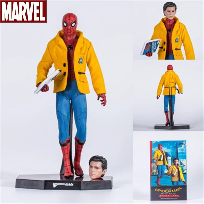 

Cartoon Spiderman Action Figure 12" Spiderman In Yellow Suit Figures Statue Model Doll Collection Gifts for Children Friend