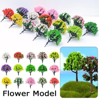 12pcs multicolors diy landscape accessories layout scenery train railroad artificial trees flower model simulation trees