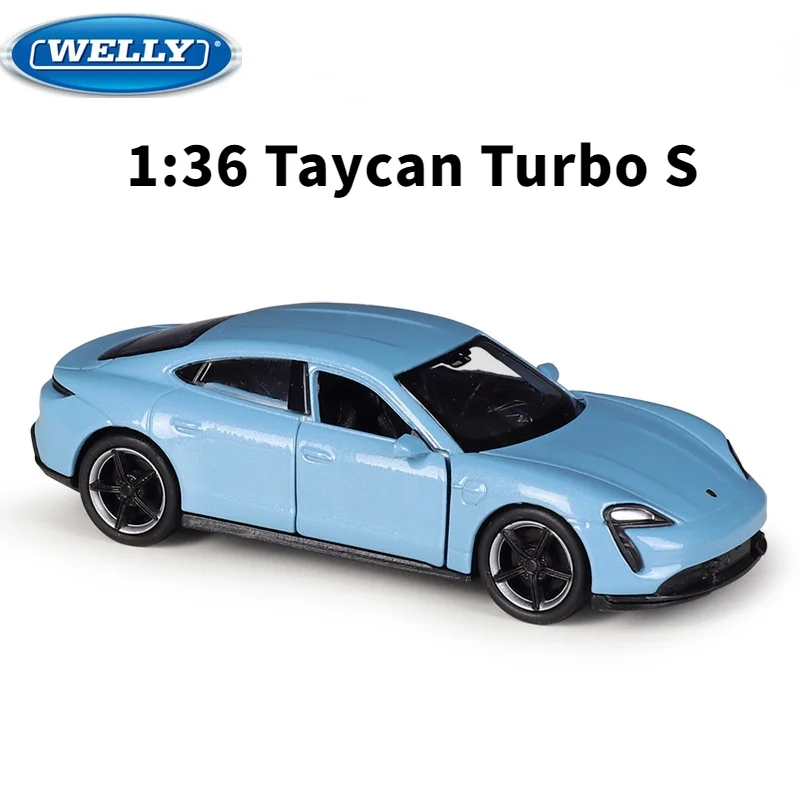 

1:36 Porsche Taycan Turbo S Pull Back Simulation Alloy Car Model Boomerang Toy Boy Favorite Christmas Gift Birthday B617