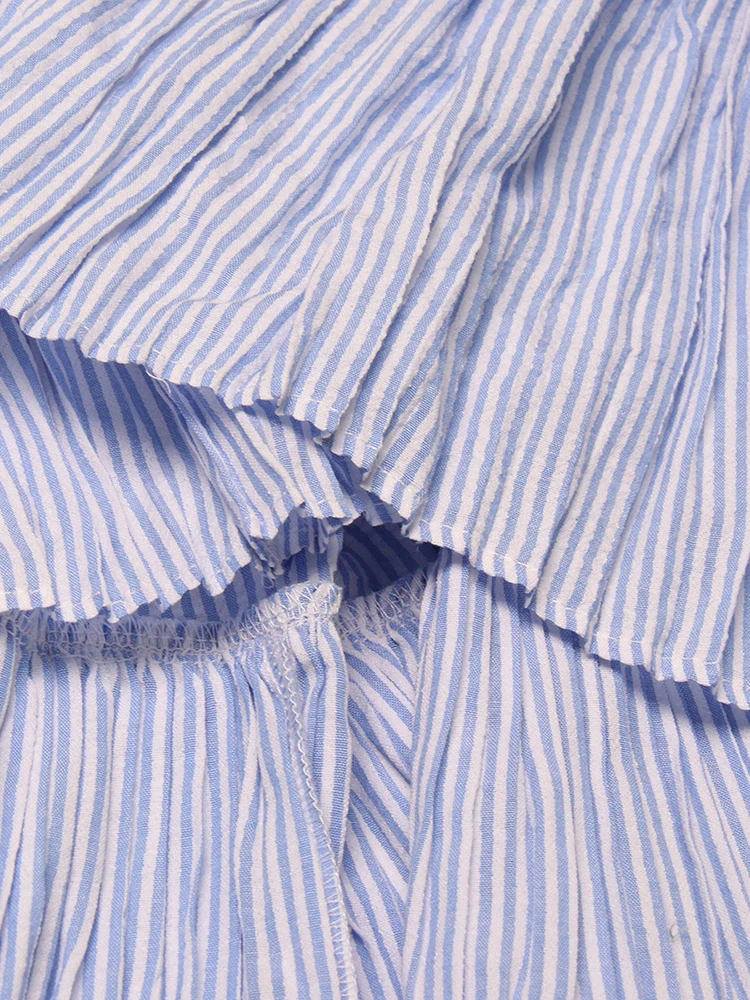 Юбка женская трапециевидная в полоску с завышенной талией